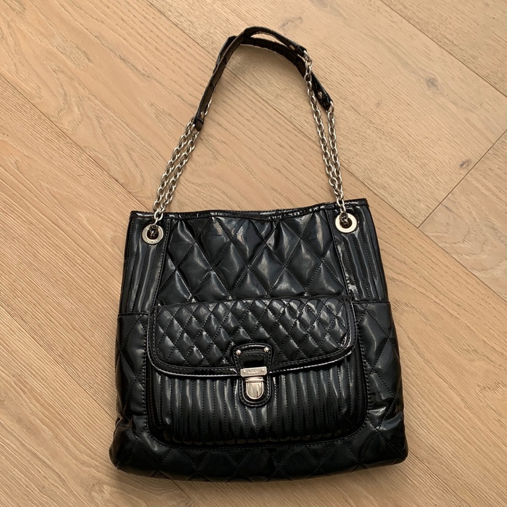 Coach black quilted purse